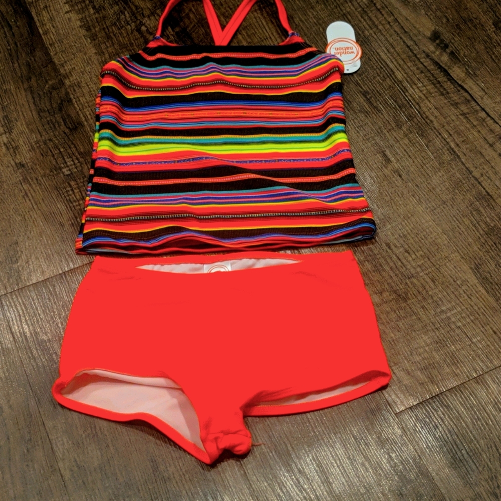 A child's tankini bathing suit
